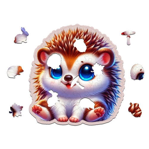 Puzzle Drewniane Jeżyk 66 elementów